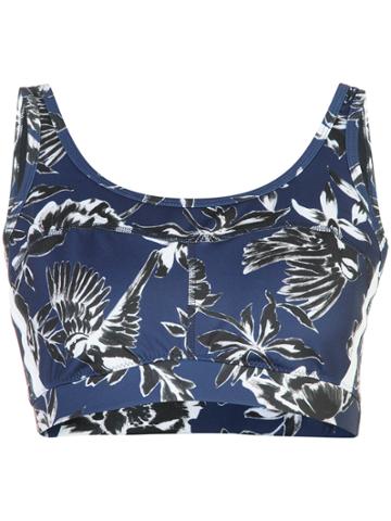 Marc Cain Canary Print Cropped Sports Top - Blue