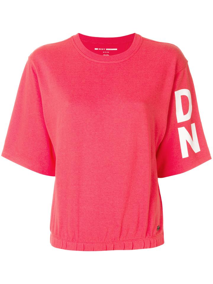 Dkny Logo Sleeve T-shirt - Pink & Purple