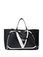 Valentino Valentino Garavani Vlogo Leather Tote - Black