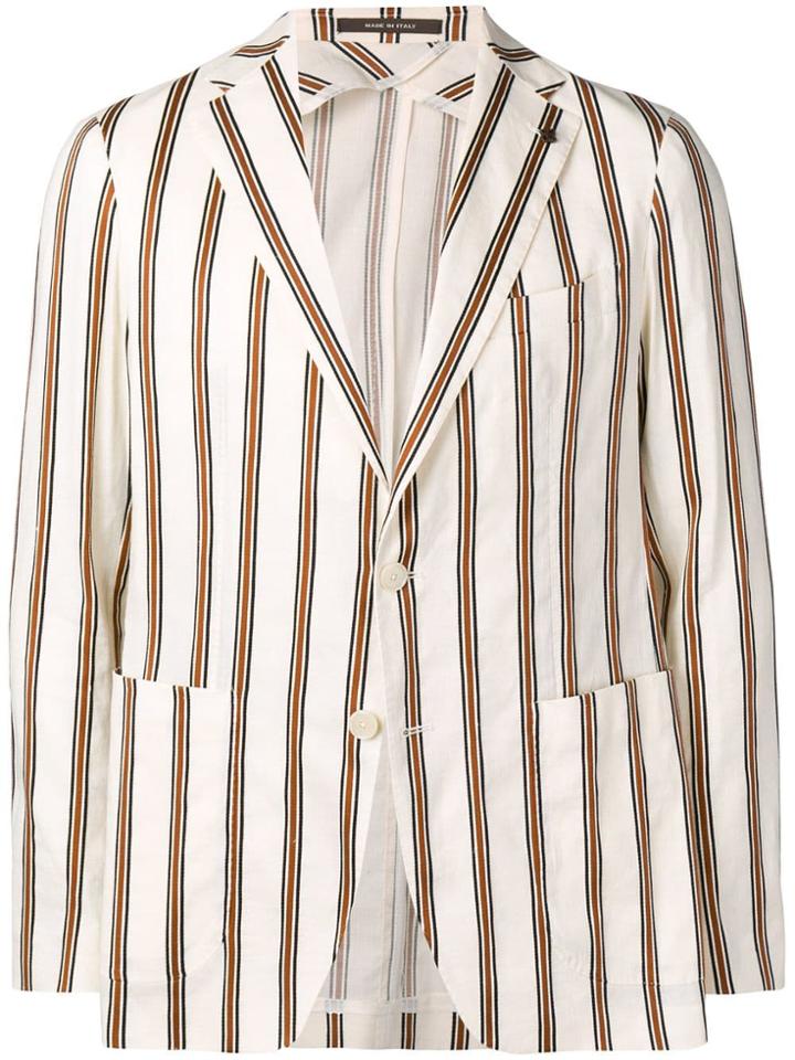 Tagliatore Striped Fitted Blazer - Neutrals