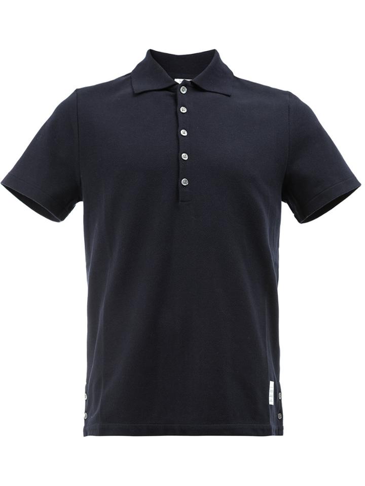 Thom Browne Stripe Detail Polo Shirt - Blue