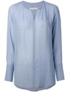 Dondup - Avigail Long Sleeve Shirt - Women - Viscose - 38, Blue, Viscose