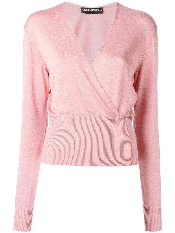 Dolce & Gabbana Wrap Jumper, Women's, Size: 38, Pink/purple, Silk