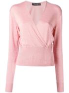 Dolce & Gabbana Wrap Jumper, Women's, Size: 38, Pink/purple, Silk
