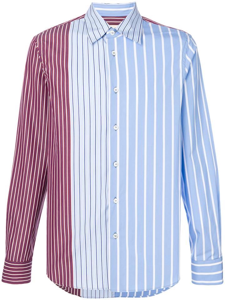 Marni Striped Panel Shirt - Blue