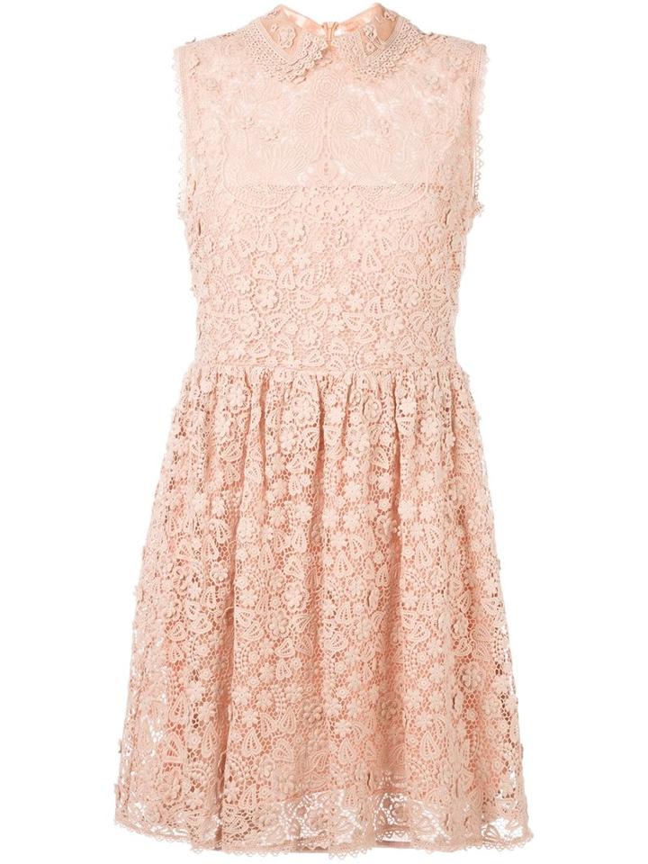 Red Valentino Macramé Lace Mini Dress, Women's, Size: 44, Pink/purple, Polyester/cotton/silk