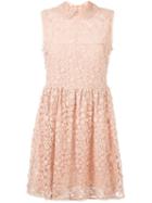 Red Valentino Macramé Lace Mini Dress, Women's, Size: 44, Pink/purple, Polyester/cotton/silk