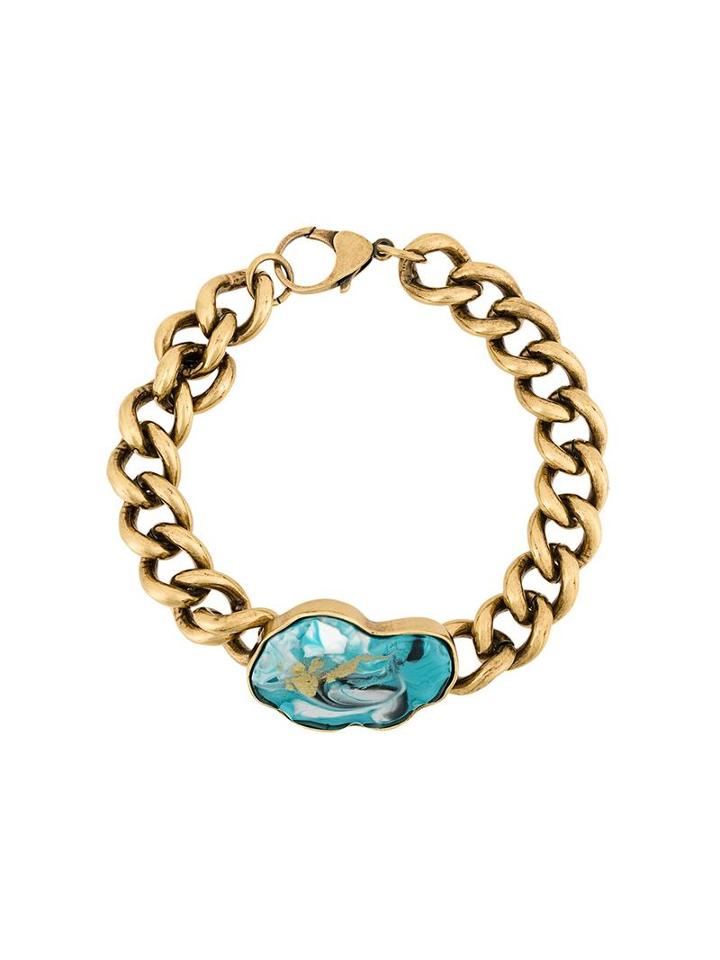 Balmain Chunky Chain Stone Necklace, Women's, Metallic