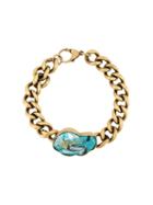 Balmain Chunky Chain Stone Necklace, Women's, Metallic