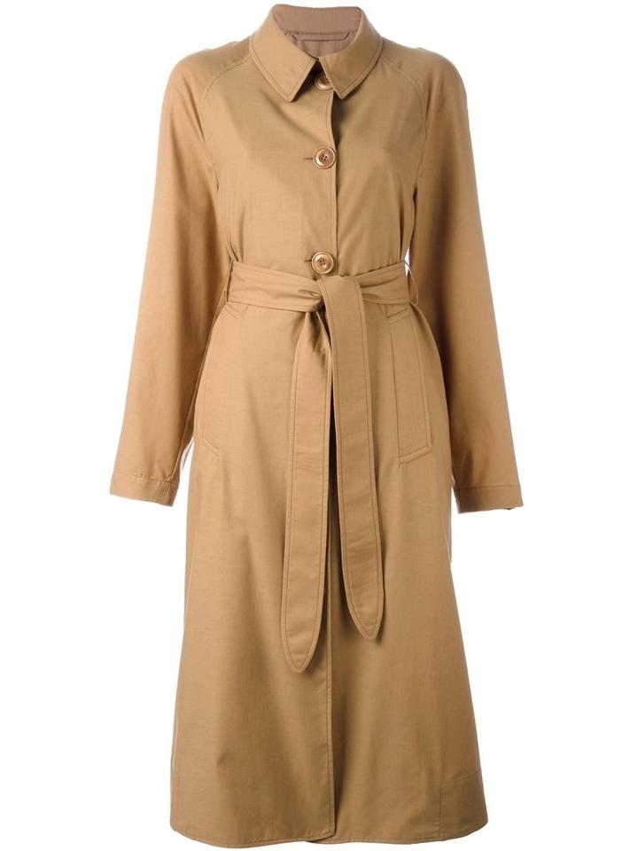 Lemaire Belted Trench Coat, Women's, Size: 36, Brown, Polyamide/polyurethane/wool
