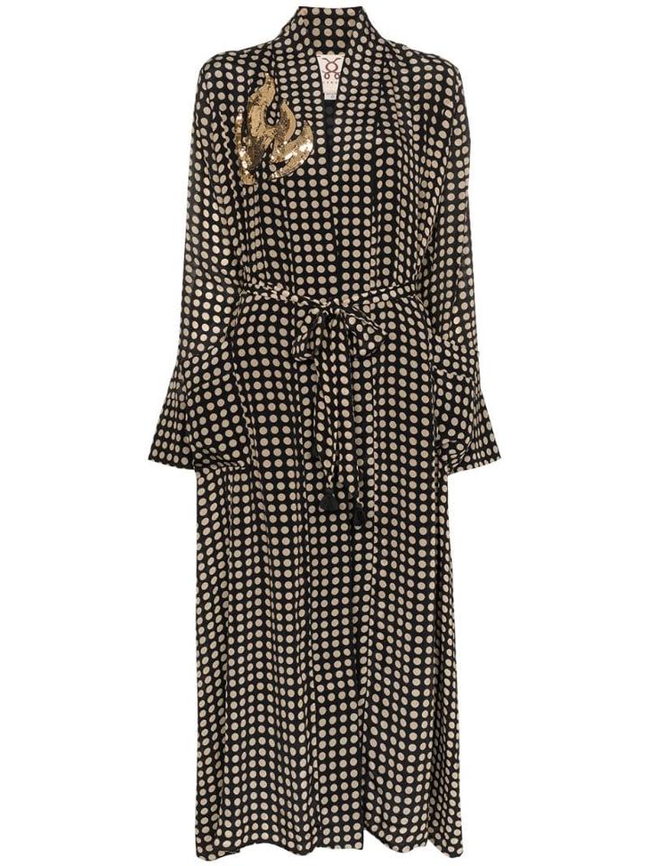 Figue Olatz Polka-dot Robe - Black
