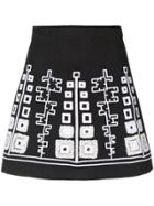 Wandering Embroidered Mini Skirt - Black