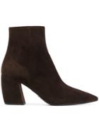 Prada Pointed Toe Ankle Boots - Brown