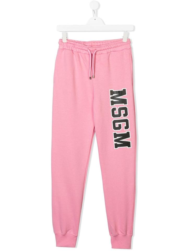 Msgm Kids Sports Trousers - Pink & Purple