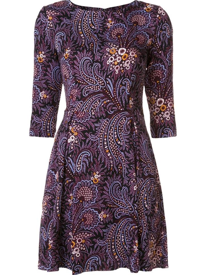 Suno Flared Paisley Print Dress