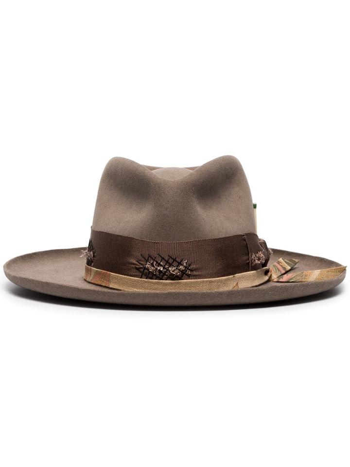 Nick Fouquet Distressed Ribbon Embellished Fur Hat - Neutrals