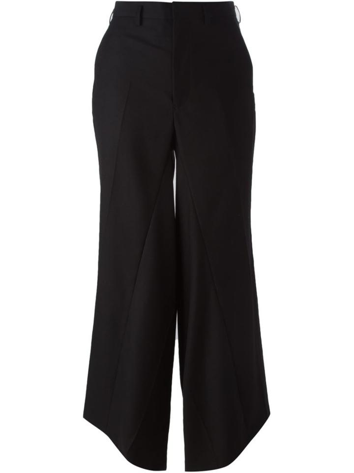 Junya Watanabe Comme Des Garçons Wide Leg Crepe Trousers, Women's, Size: Medium, Black, Wool/cupro