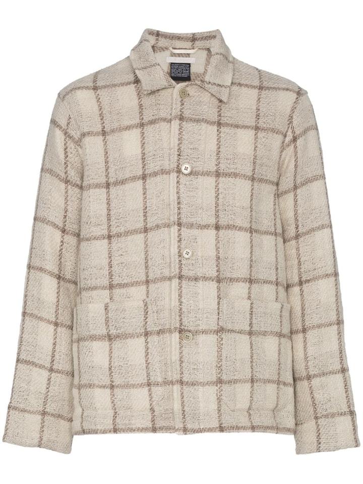 Our Legacy Checked Wool-blend Jacket - Nude & Neutrals