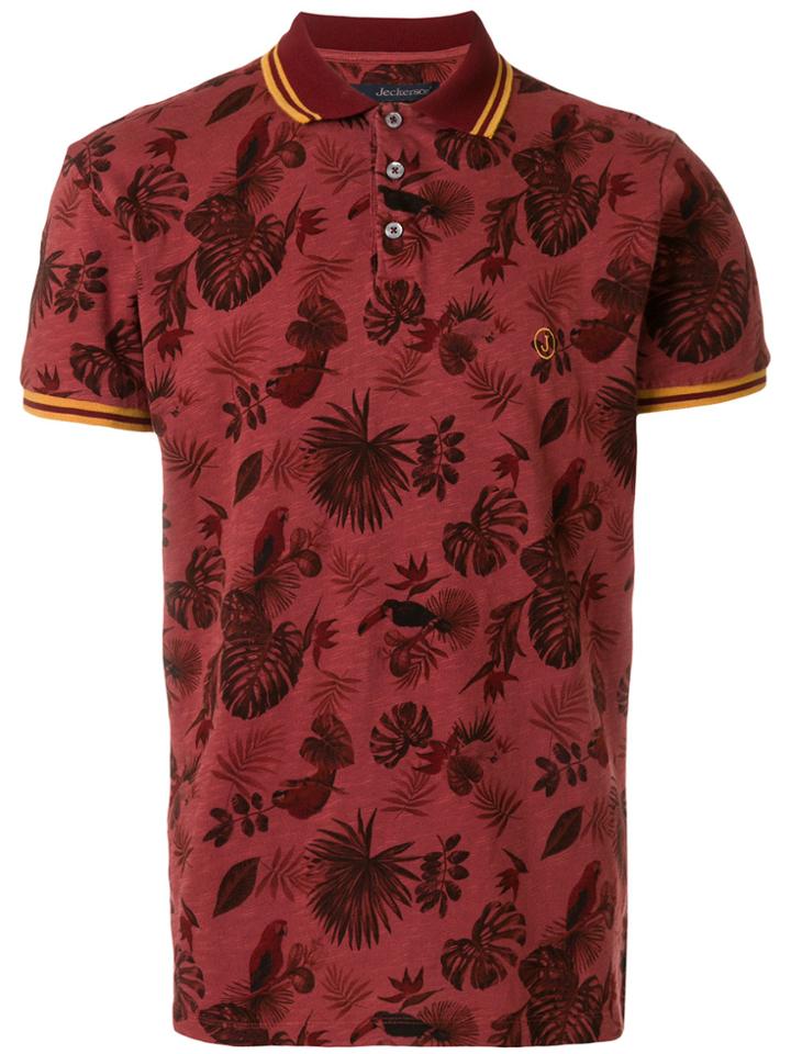 Jeckerson Jungle Print Polo Shirt - Red