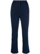 White Sand Two Tone Cropped Trousers - Blue