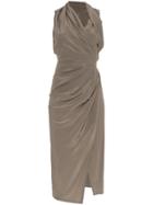 Rick Owens Silk Limo Drape Dress - Grey