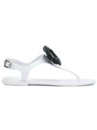 Armani Jeans Flower Applique Sandals - White