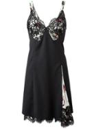 Dondup Lace Flared Detailing Dress, Women's, Size: 42, Grey, Virgin Wool/silk/cotton/polyamide