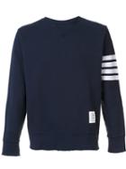 Thom Browne Sleeve Stripe Sweatshirt, Men's, Size: V, Blue, Cotton