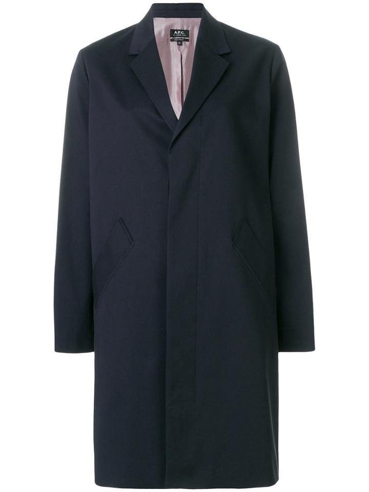 A.p.c. Long Blazer Coat - Blue