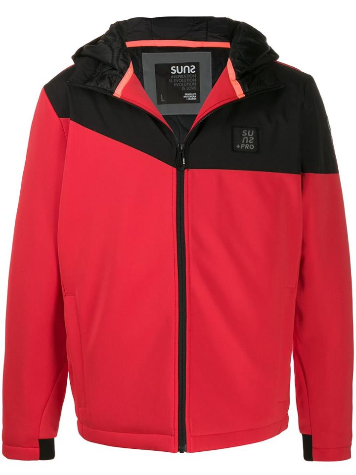 Sun 68 Contrast Zipped Jacket - Red