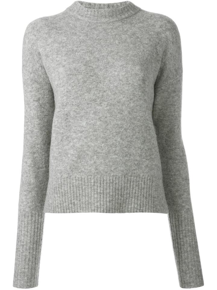 Dkny Crew Neck Jumper, Women's, Size: Medium, Grey, Nylon/spandex/elastane/wool