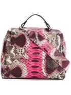 Orciani Snakeskin Effect Tote - Pink & Purple