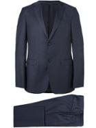 Z Zegna Tailored Business Suit, Men's, Size: 50, Blue, Cupro/wool