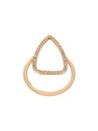 Diane Kordas Pear Outline Ring - Metallic