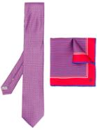 Canali Tie And Pocket Square Set - Purple