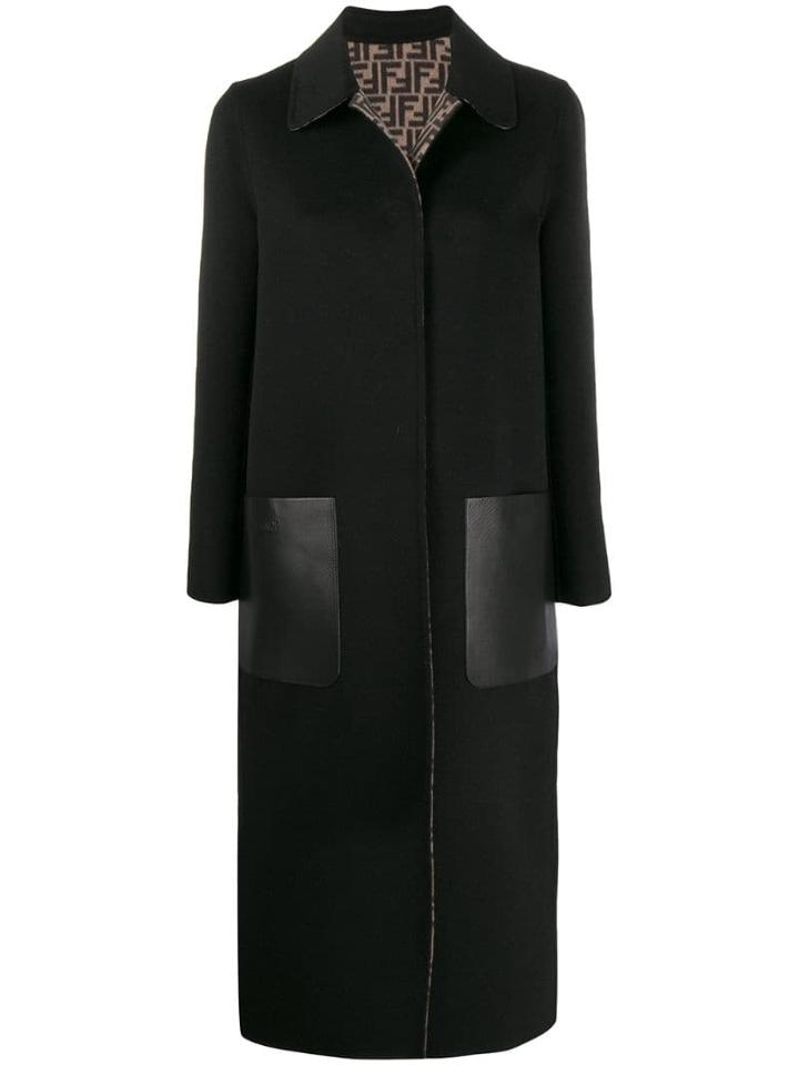 Fendi Reversible Ff Logo Coat - Black