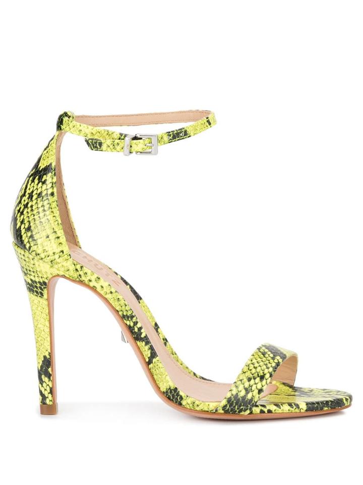Schutz Neon Snake Print Sandals - Green
