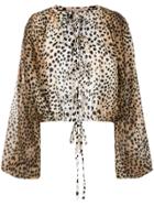 Christopher Kane Cheetah Bow Blouse - Brown