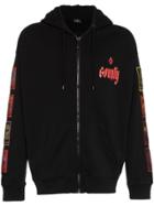 Marcelo Burlon County Of Milan Mb Tarot Zip Hd Swt Blk Multi - Black