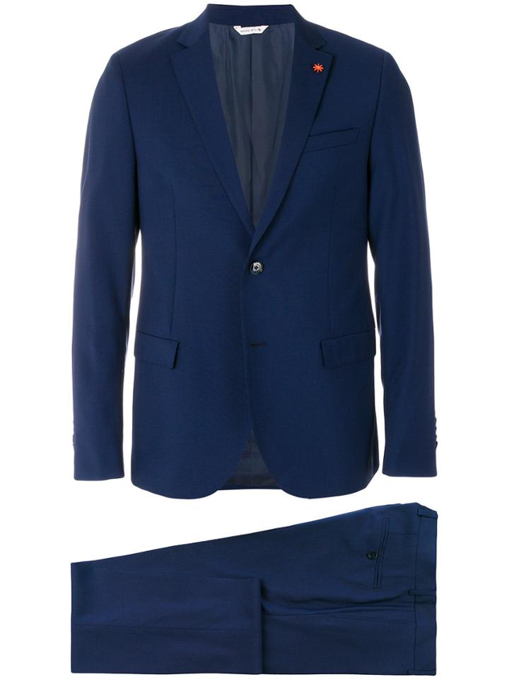 Manuel Ritz Slim Single Breasted Suit - Blue