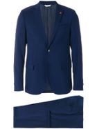 Manuel Ritz Slim Single Breasted Suit - Blue