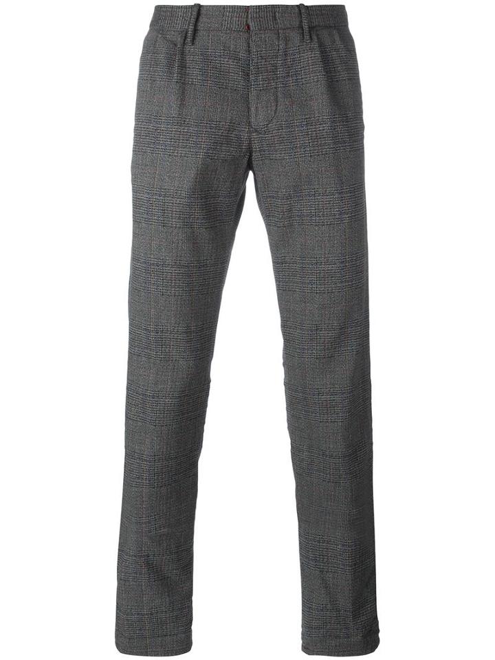 Incotex Checked Trousers, Men's, Size: 32, Grey, Cotton/polyester/spandex/elastane/viscose