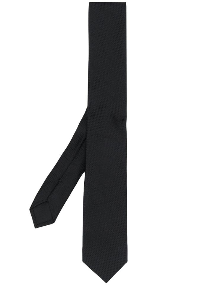 Boss Hugo Boss Pointed Tip Silk Tie - Black