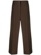 Prada Cropped Straight Trousers - Brown