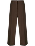 Prada Cropped Straight Trousers - Brown