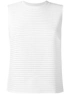 Emporio Armani Perforated Detail Top, Women's, Size: 44, White, Polyester/spandex/elastane