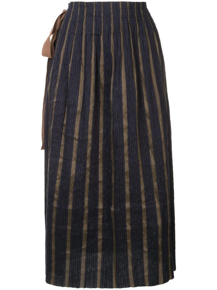 Uma Wang Knot-detail Pleated Skirt - Blue