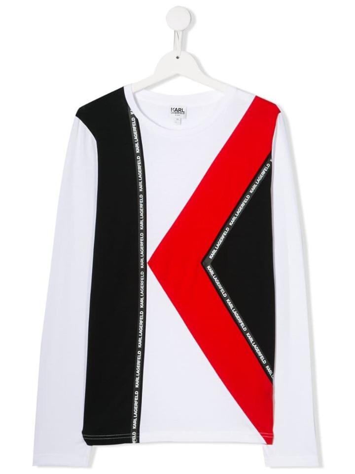 Karl Lagerfeld Kids Teen Colour Block Top - White