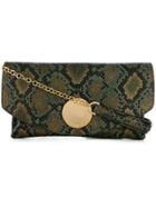 L'autre Chose Snakeskin Clutch Bag - Green