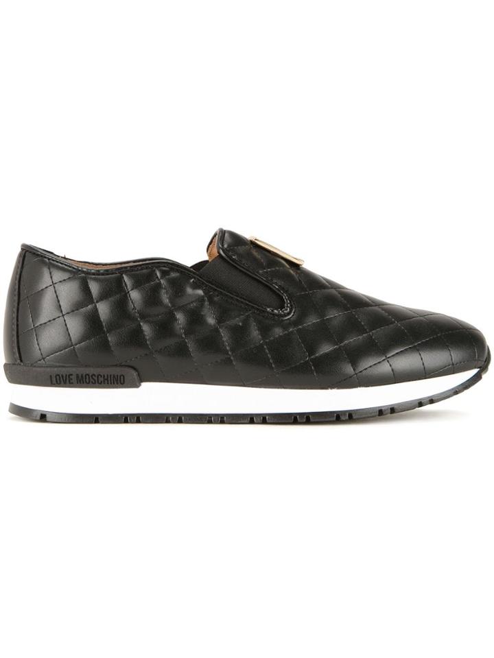 Love Moschino Quilted Slip-on Sneakers - Black